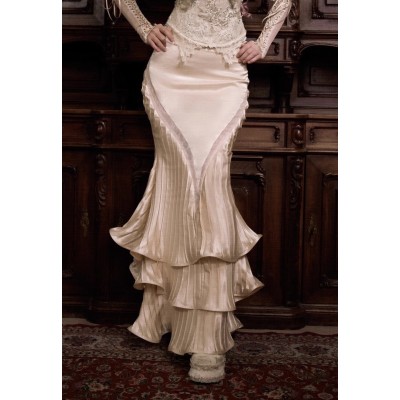 Blood Supply Cupid's Casket of Poems Crinkled Satin Rococo Long Skirt(Full Payment Without Shipping)